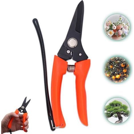 Garden Secateurs - BRAND - Model - Safety Lock - Portable Cord - Stainless Steel (1/4)
