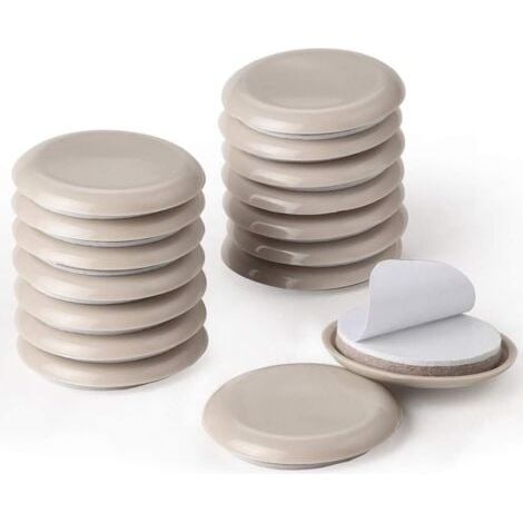 Patins pour Meubles 16 Pièces Auto-adhésif 54mm Rond Curseurs de Meubles pour Protecteur de Sol (Beige) (1/5)