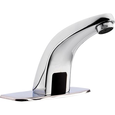 Robinet de lavabo de luxe mains libres à capteur infrarouge sans contact avec câble (piles non incluses) (1/5)