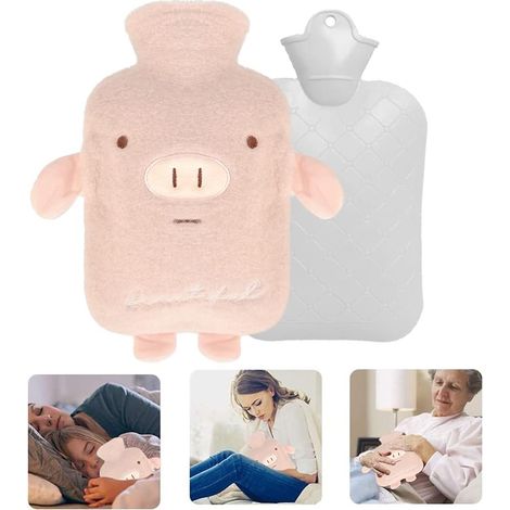 Amovible Et lavable Bouillotte Eau Chaude,Bouillotte,Bouillotte Peluche Fournir,Bouillotte En Tricot,Caoutchouc Avec Couverture En Peluche,Bouteille Eau Chaude Avec Housse (1/5)