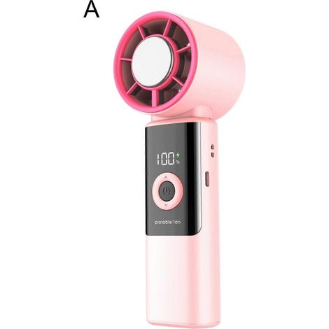 Ventilateur portable – réglable à 90° et pliable – idéal pour les voyages et le bureau (modèle standard rose) (1/5)