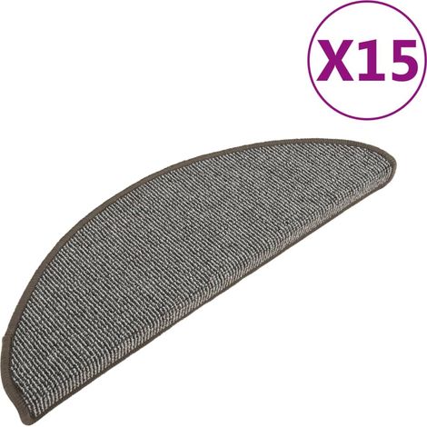 Tapis d'escalier 15 pcs,Marches d'escalier 65 x 21 x 4 cm Gris Demi-rond Grand CFW827442 (1/5)