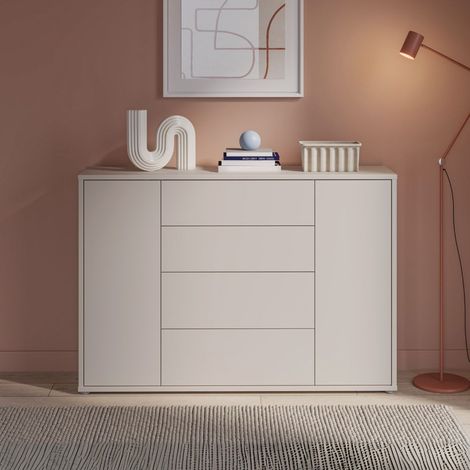 Madia 4 cassetti e 2 ante colore cashmere 144x35x99 (1/5)