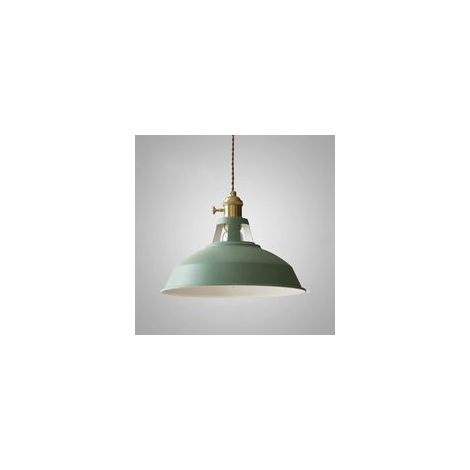 Lampada a sospensione industriale, plafoniera retrò E27, illuminazione decorativa, lampadario vintage in metallo, per cucina, camera da letto, sala da pranzo (verde) - Crezuo