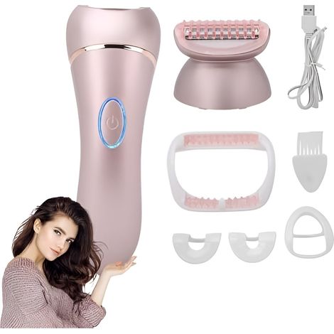 Épilateur pour femmes, épilateur électrique, appareil 4-en-1 IPX6, rose Épilateur pour femmes, épilateur électrique, appareil 4-en-1 IPX6, rose (1/5)