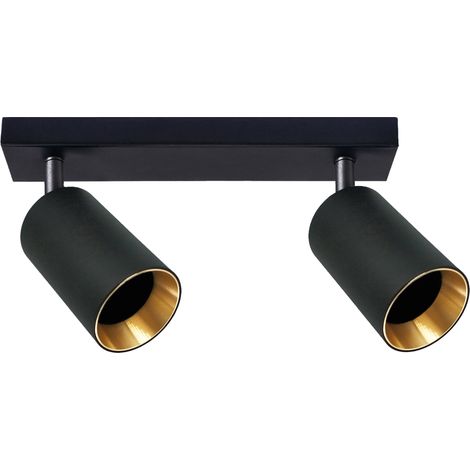 Lampada parete/soffitto 2xGU10 nero oro Maribel Polux (1/5)