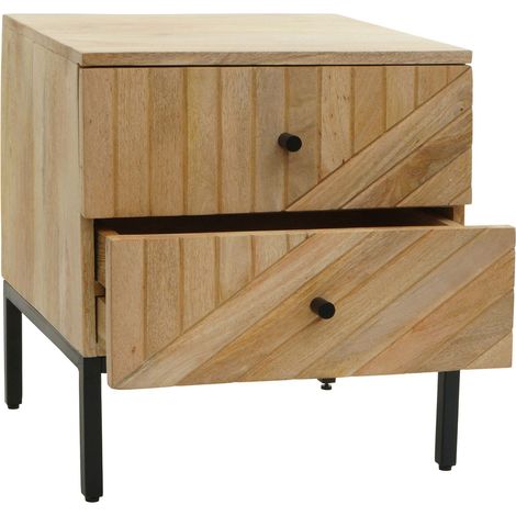 Comodino tavolino con cassetti in legno di mango 51 x 45 x 40 cm 040008528