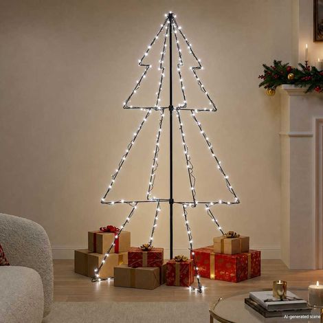 vidaXL Árbol de Navidad 200 luces LED interior y exterior 98x150 cm (1/5)