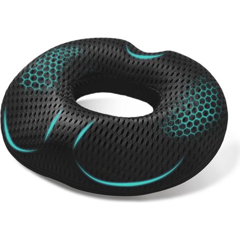 Coussin en forme de beignet et de coccyx pour soulager la douleur du coccyx avec grand trou de circulation d'air, double forme de U et pente de cuisse, coussin de siège en mousse à mémoire de (1/5)