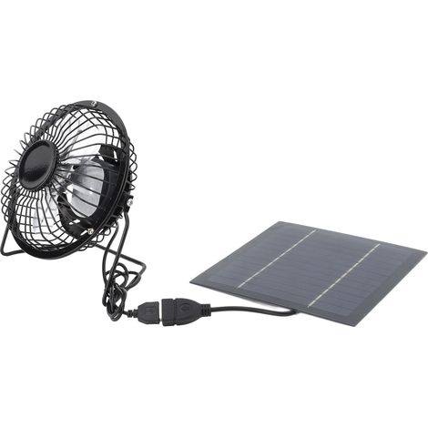 Ventilateur solaire 5 W alimenté par panneau solaire pour le refroidissement extérieur, kit de ventilateur solaire USB pour serre, poulailler ou niche pour chien (1/5)