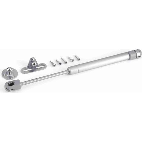 Vérin à gaz pour meuble Charnière de porte relevable Amortisseur silencieux Alliage de zinc et ABS Longueur 26,3 cm Argent (1/5)
