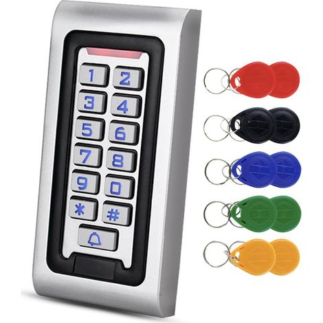 Clavier De Contrôle D'accès Étanche RFID Contrôleur D'accès Clavier 125 KHz EM Lecteur avec Porte-clés (1/5)