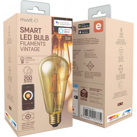 Lampadina Intelligente Muvit iO 5 W E27 1800 K 2700 K 480 Lm Wi-Fi (1/4)
