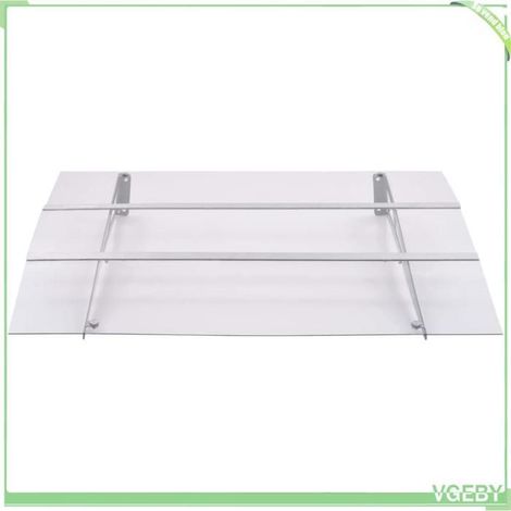 Auvent de porte - FAFEICY - 144828 - 120x90 cm - Polycarbonate 3 mm - Supports acier argenté (1/5)