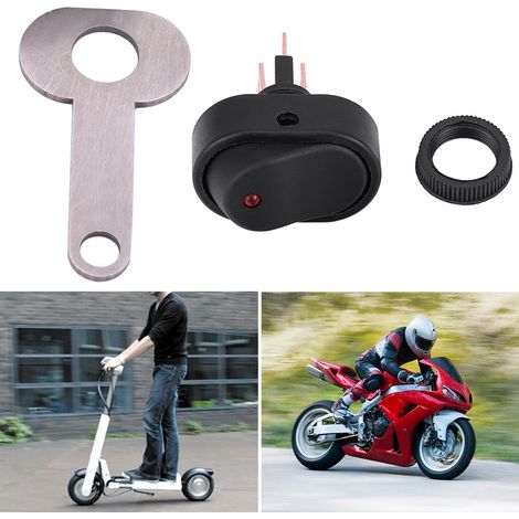 12V LED-Scheinwerfer für Motorräder und Roller mit Ein-/Ausschalter und roter Kontrollleuchte (Typ E) (1/5)