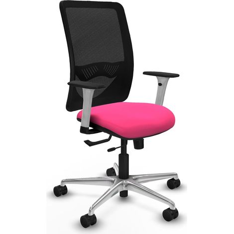 Chaise de bureau piqueras y crespo Zulema noir aluminium maille (1/2)