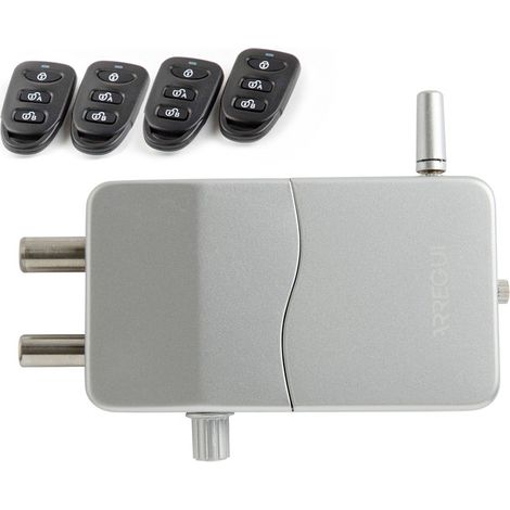 Arregui – Verrou électronique invisible avec alarme 110 dB – 4 télécommandes – Installation sur bois ou métal – Sécurité renforcée