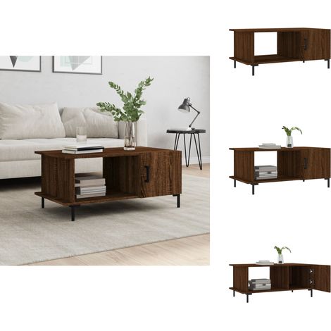 Couchtisch Braun Eichen-Optik 90x50x40 cm Holzwerkstoff - Couchtisch - Wohnzimmerstil - Holzmöbel - Eiche Optik - Stauraum (1/5)