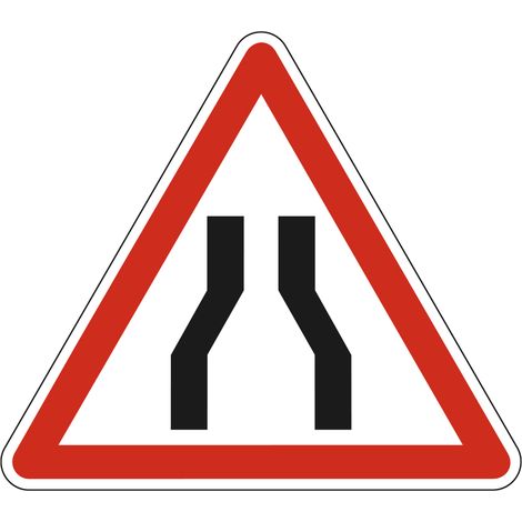 Panneau de signalisation danger - Chaussée rétrécie - Triangulaire - Gamme Ecolign - Classe 1 - 500mm (1/5)