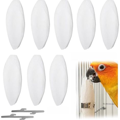 Cuttlefish Bones 9-12cm Natural Cuttlefish Bone Tortoise Birds Reptile with Metal Brackets Chew Toy for Parrot Parrot Toy (1/5)