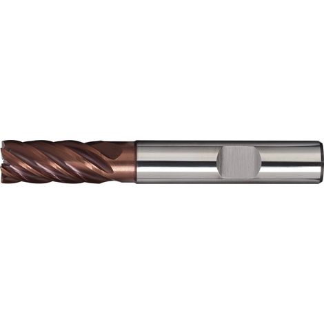 Fresa de mango DIN 6527L D.16mm VHM TiAlN 35-38 grados HB Z.6 larga TECWERK (1/2)