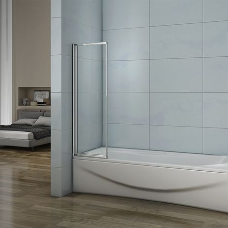 700x1400mm Eletro off white( not pure white/ not chrome) framed 1 Folding Pivot Shower Bath Screen (1/3)
