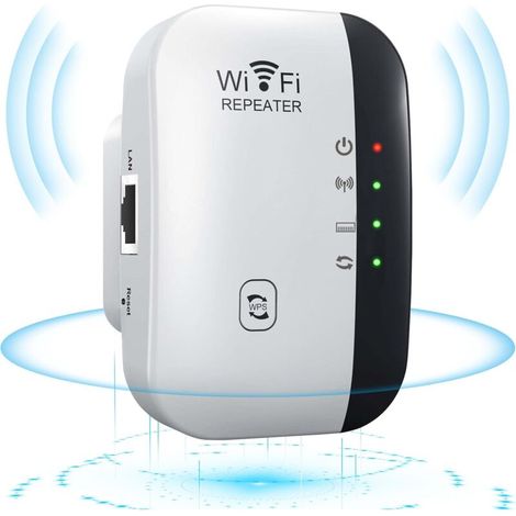 Repetidor WiFi potente de 300 Mbps, amplificador WiFi potente de 2,4 GHz, potenciador de alcance WiFi, extensor repetidor WiFi inalámbrico con puerto Ethernet, extensor WiFi, potenciador WiFi, protecc