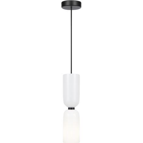 Maytoni Memory Lampadario a sospensione moderno e sottile, nero, 1xE14, paralume bianco (1/5)