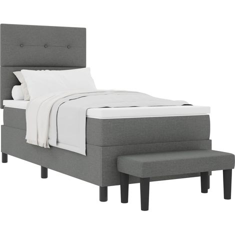Maison Exclusive - Letto a molle con testiera Grigio scuro 80 x 200 cm Tessuto (1/5)