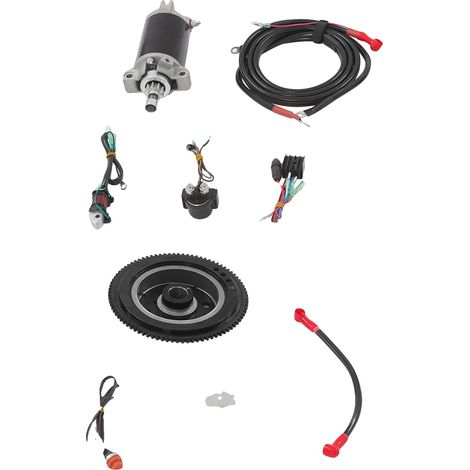 Kit completo de arranque eléctrico para motores fueraborda Yamaha, fabricado con materiales duraderos. (1/2)