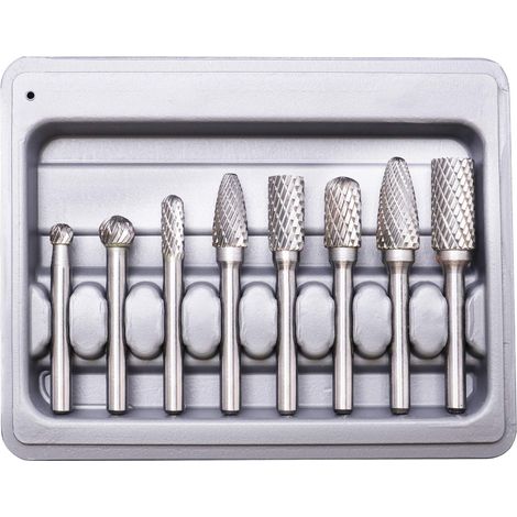Burrs, Double Cut Tungsten Burrs, 8pcs Double Cut Tungsten Steel Solid Carbide Burr Set, 6mm Shank for Electric Drill Rotary Tools (1/5)
