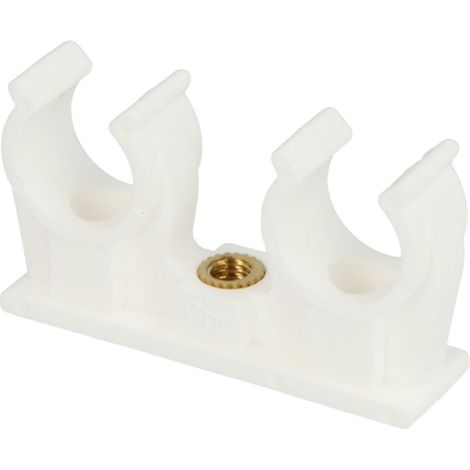 Clip p. tuyau PP avec douille laiton double - pour tuyau diamètre 35 mm