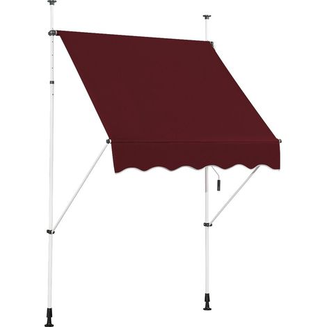 Store de balcon reglable 150 cm resistant aux uv rouge