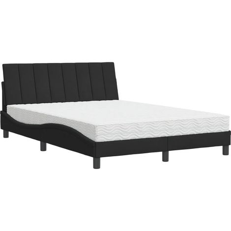 Cama con colchón Hanko terciopelo negro 120x200 cm vidaXL (1/5)