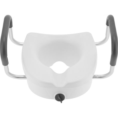Lève-siège de toilette surélevé avec accoudoirs réglables antidérapants, accessoire de salle de bain pour seniors et femmes enceintes (1/5)