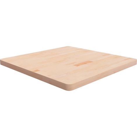 vidaXL Tablero de mesa cuadrada madera de roble sin tratar 80x80x4 cm (1/4)
