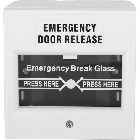 Déverrouillage d'urgence, alarme incendie, sécurité, bouton d'alarme bris de glace, blanc (1/5)
