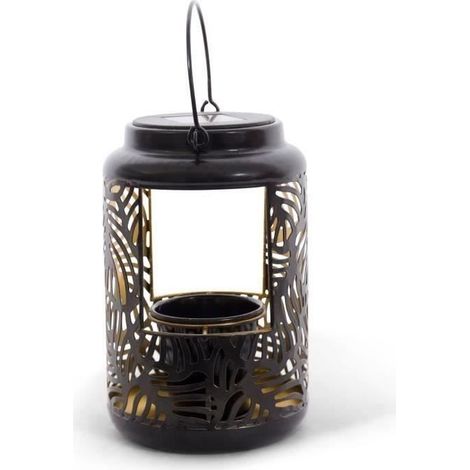 Lanterne Solaire - GARDEN ID Lampe pour Fleur - 12 x 19 cm Pot 6.5 x 6 cm - Éclairage 8h - Pile AAA - Design ajouré. (1/3)