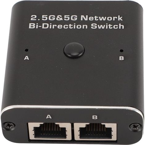 Commutateur Réseau 2,5G 5G Bidirection 2 Ports RJ45 en 1 Sortie ou 1 en Sorties Adaptateur de Commutation Ethernet Bidirectionnel pour Réseau Externe Interne, Transfert de Données Haute (1/5)