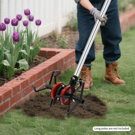 Roue de travail du sol à 6 pattes, roue de cultivateur de jardin pour le désherbage, l'amélioration du sol et le travail en profondeur du sol, 25 22 cm (1/5)
