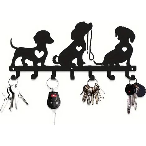 Filiyano-Porte-manteau pour laisse de chien - Cintre en métal - Chiens - Cintre - Laisse - Collier - Métal - 3 chiens (1/5)
