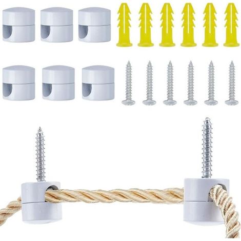 6pcs Crochets Swag pour Suspension au Plafond Crochets de Plafond Blancs pour Lampes Suspendues Crochet Swag Super Load Lampe Suspendue en Aluminium Crochet de Plafonnier (1/5)
