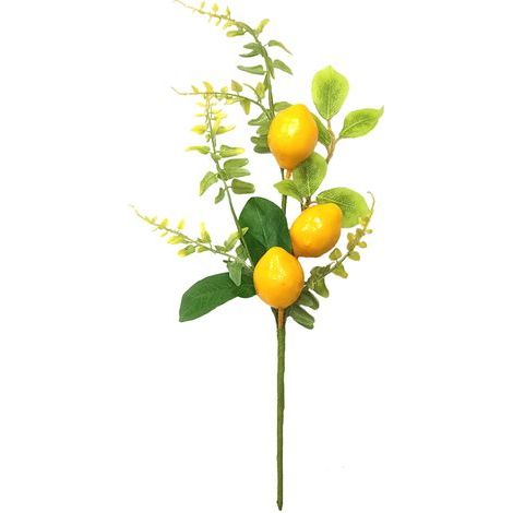 Décorations d'été de Bouquet de Tige de Brindille de Citron Faux Jaune pour Le Bouquet de Vase à la Maison et L'artisanat (x) (1/5)