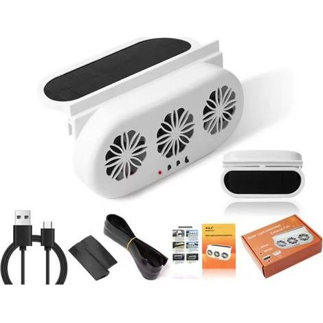 Ventilateur D'Extraction de Fenêtre de Voiture, Refroidisseur D'Air, Ventilateur de Radiateur, Ventilateur de Voiture à énergie Solaire, économie (1/2)