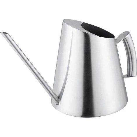 Regadera de acero inoxidable, regadera de metal de 900 ml para plantas de interior, regadera de jardinería con pico largo dorado para balcón y jardín (1/5)