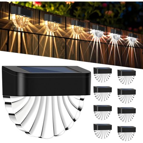 Lampe Solaire Exterieur 8 Pièces, 2 Modes Eclairage Exterieur Solaire:Blanche + Couleur Chaude, IP64 Étanche lumiere solaire exterieur, pour Jardin Pelouse, Balcon, Terrasse, Cour, Cadeaux (1/5)