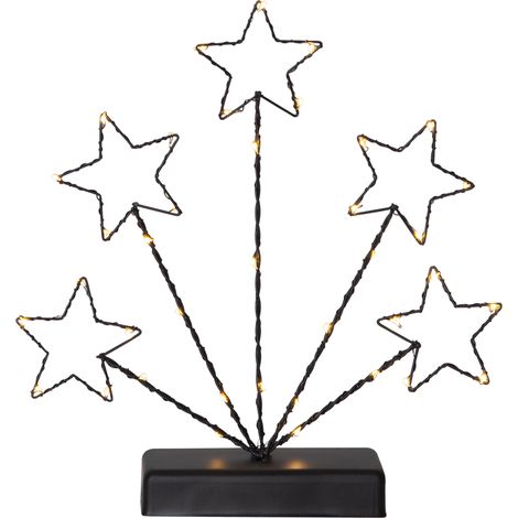 LED-Draht-Standstern "Stary", schwarz, 38 ww LED (1/3)