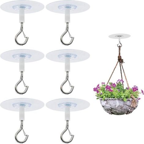 Crochet de plafond autocollant, crochet de plafond autocollant sans perçage, crochets adhésifs résistants pour la décoration de plantes, crochets de p (1/5)