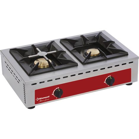 Réchaud de table - 2 feux vifs 7 + 5 kw - Diamond