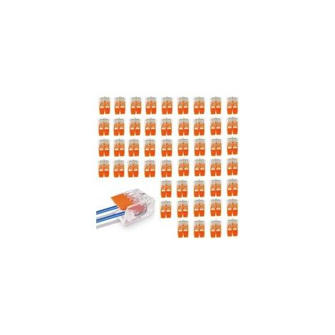 50 Pièces 2 Entrées Compacts Rapide Cosses et Kits, Bornes de Connexion Électrique 4 mm², Connecteur Electrique, Transparent Modèle Compact (1/5)